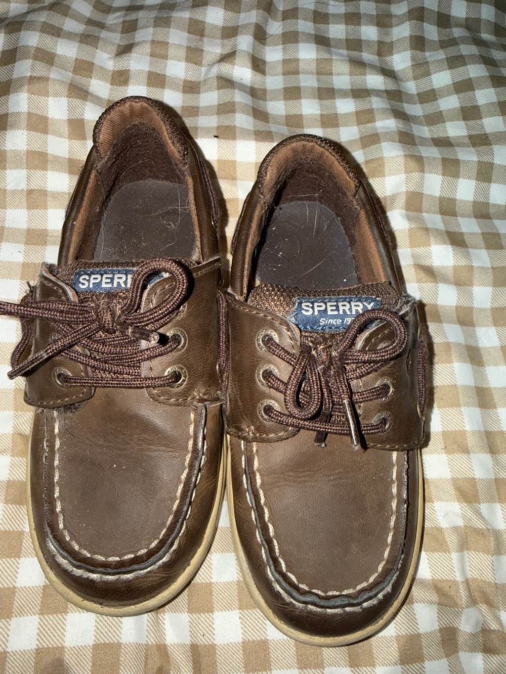 Sperry Kids Brown Leather Lace-Up Boat Shoes